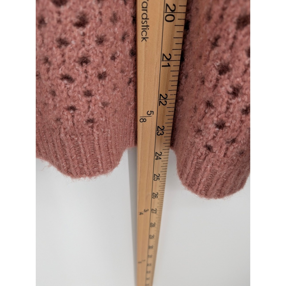 Democracy Crochet Open Knit Sweater Womens Medium Pink Mauve Soft Boho‎ Spring - Picture 7 of 8